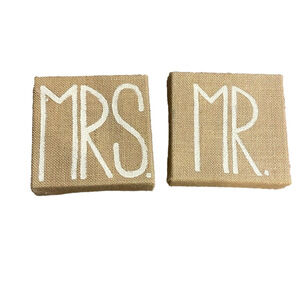 Mr & Mrs Burlap Signs